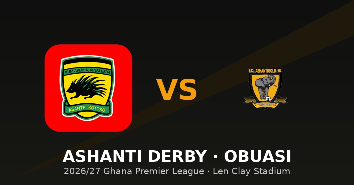 Ashanti Derby Returns to Obuasi as Kotoko Set for Showdown with FC AshantiGold